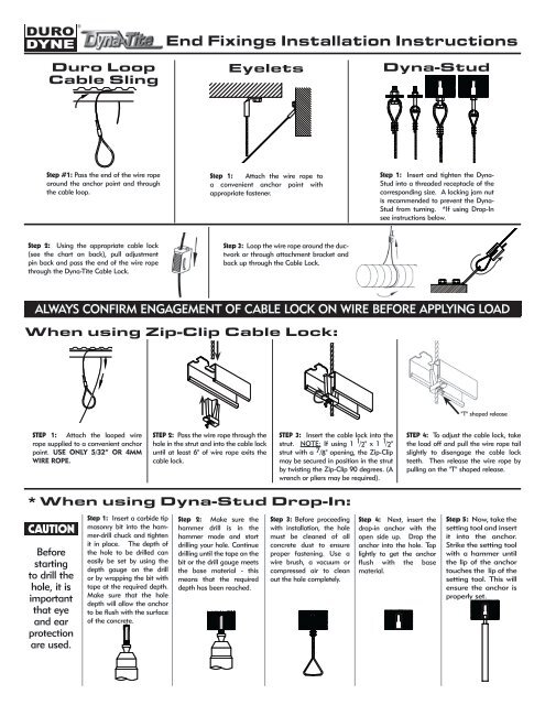 End Fixings Installation Instructions - Duro Dyne