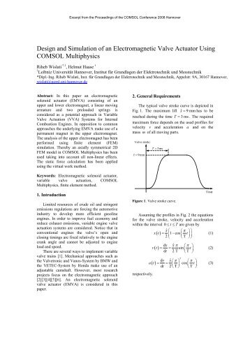 Design and Simulation of an Electromagnetic Valve ... - Comsol.com