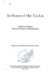 Studies on Chinese Historical Syntax and Morphology