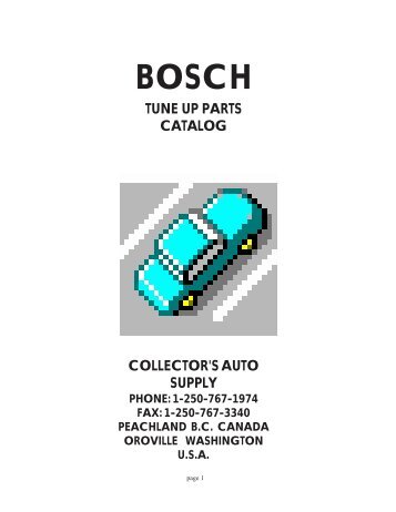 bosch systems - Collectorsautosupply.com