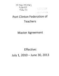 Port Clinton Federation of Teachers Master Agreement Effective ...