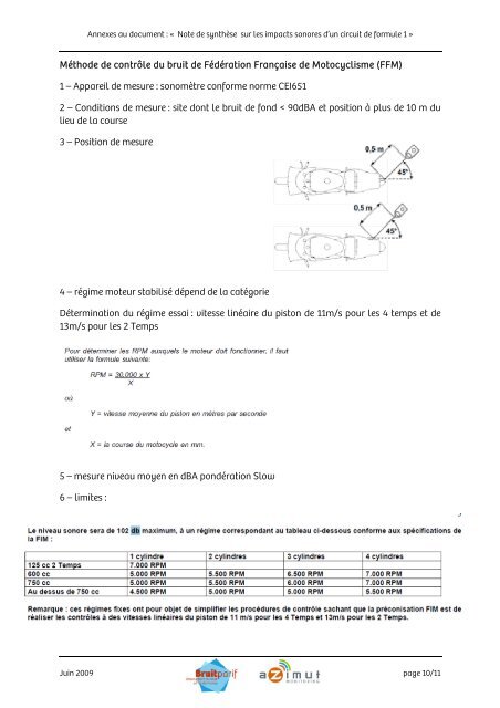 Etat des connaissances sur les impacts sonores d'un circuit de ...