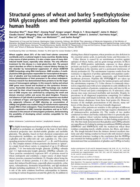 Structural genes of wheat and barley 5-methylcytosine DNA ...