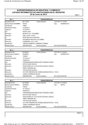 Ver/Imprimir Listado Informativo de Anotaciones en el Registro