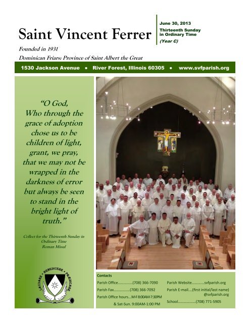 1st - St. Vincent Ferrer Parish