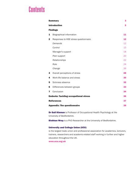 a survey of stress and well-being among staff in higher ... - UCU