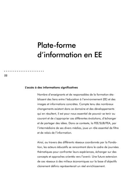 2008 - Education à l'environnement en Suisse