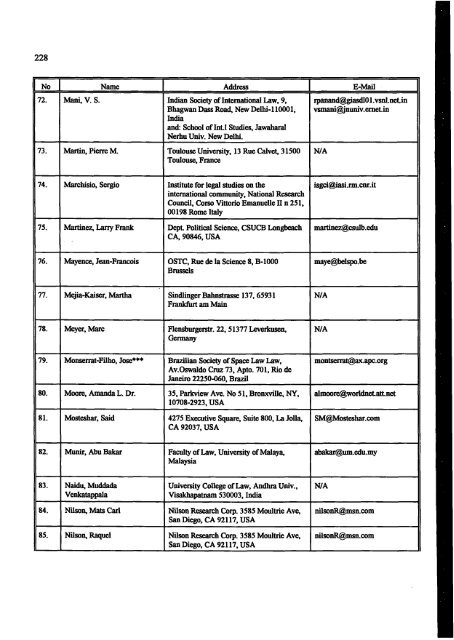 Proceedings of the Workshop - United Nations Office for Outer ...