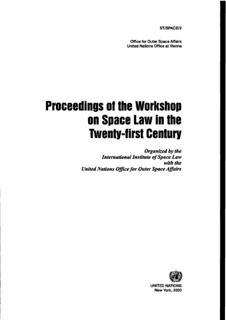 Proceedings of the Workshop - United Nations Office for Outer ...