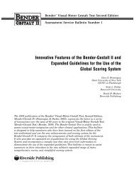 Innovative Features of the Bender-Gestalt II and ... - Assessment