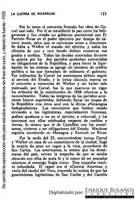 La guerra de Nicaragua - La Guerra Nacional 1854