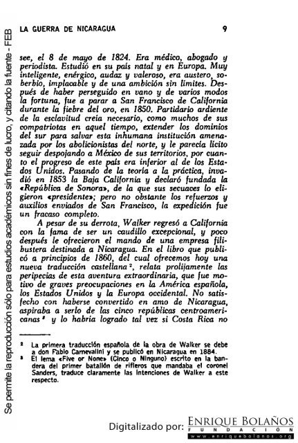 La guerra de Nicaragua - La Guerra Nacional 1854