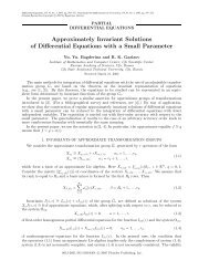 Approximately Invariant Solutions of Differential Equations with a ...