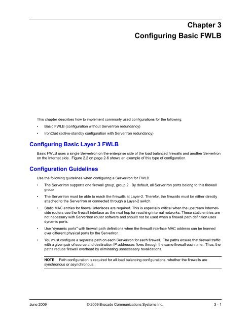 Chapter 3 Configuring Basic FWLB - Brocade