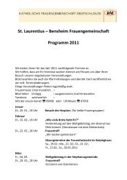 Bensheim Frauengemeinschaft Programm 2011 - St. Laurentius in ...