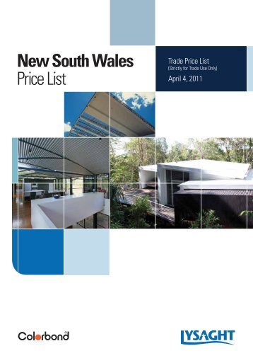 New South Wales Price List - BlueScope Steel