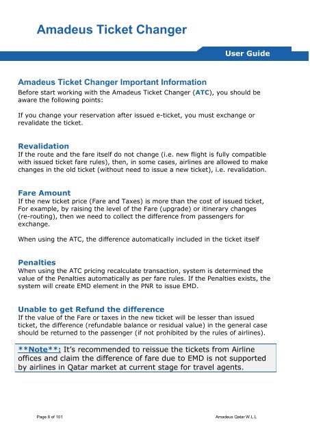 Amadeus Ticket Changer User Guide