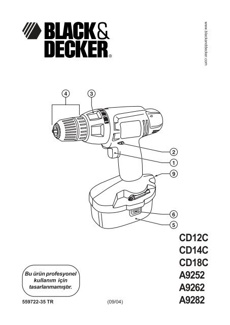 CD12C CD14C CD18C A9252 A9262 A9282 - Servis - Black &amp; Decker