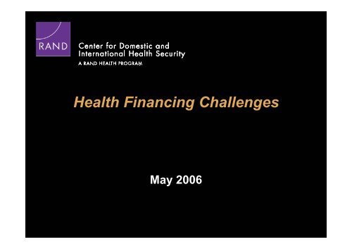 Health Financing Challenges