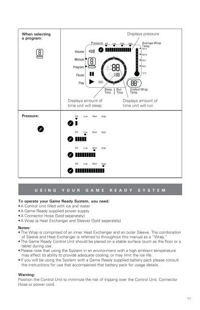 703549 Rev B - Control Unit User's Manual, GR2 ... - Game Ready