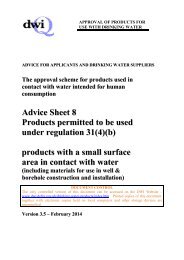 Guidance on products having a small surface area - Drinking Water ...