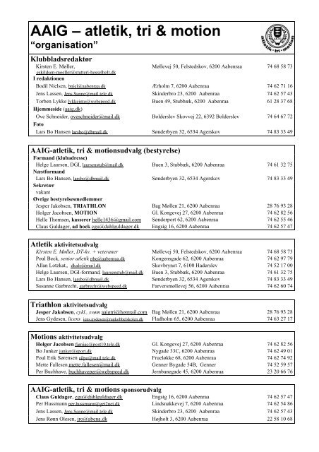 AAIG â atletik, tri & motion âorganisationâ - Ove SchneiderÂ´s lÃ¸beside