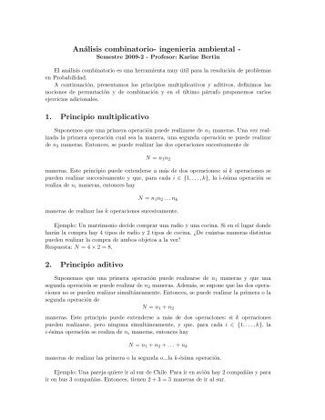 Análisis combinatorio- ingenieria ambiental - 1. Principio ...