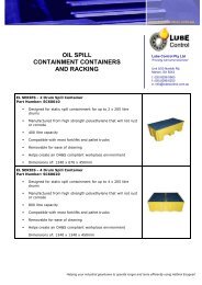 oil spill containment containers and racking - Lube Control