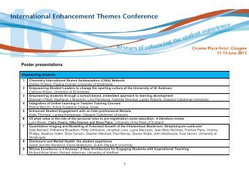 Poster summary - the Enhancement Themes website