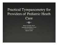 Practical Tympanometry for Providers of Pediatric Health Care (PDF)