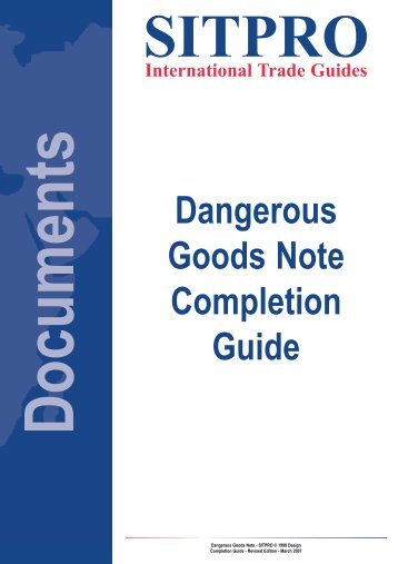 Dangerous Goods Note Completion Guide - 360 Environmental