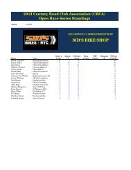 Current 2013 CRCA Open Race Series Standings - Century Road ...