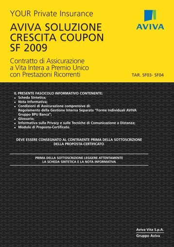 AVIVA SOLUZIONE CRESCITA COUPON SF 2009