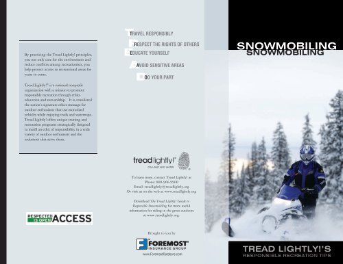 snowmobiling - Tread Lightly