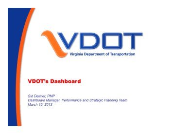 VDOT's Dashboard