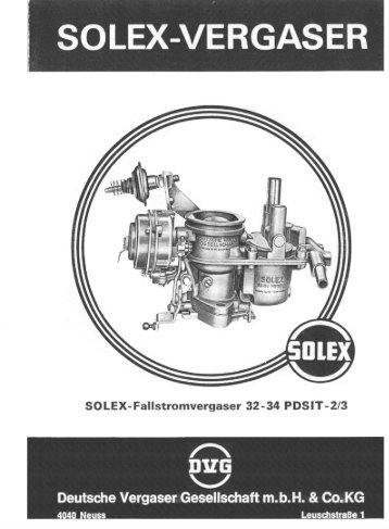 SOLEX-Fallstromvergaser 32-34 PDSIT-2/3 - veeDUB
