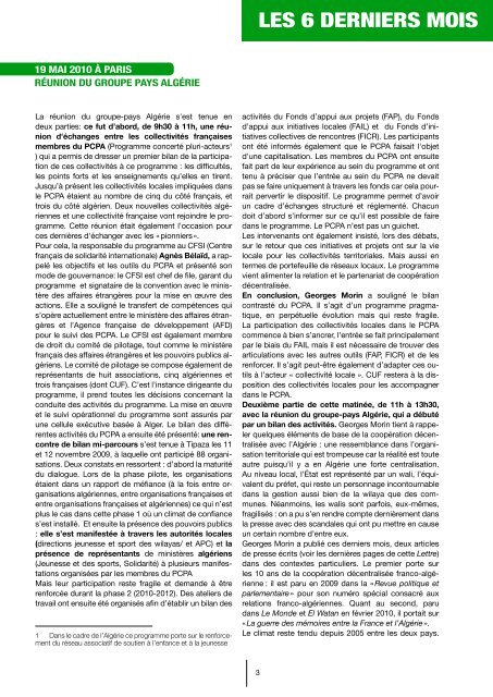 Lettre d'information groupe-pays AlgÃ©rie - nÂ°1 - CitÃ©s Unies France