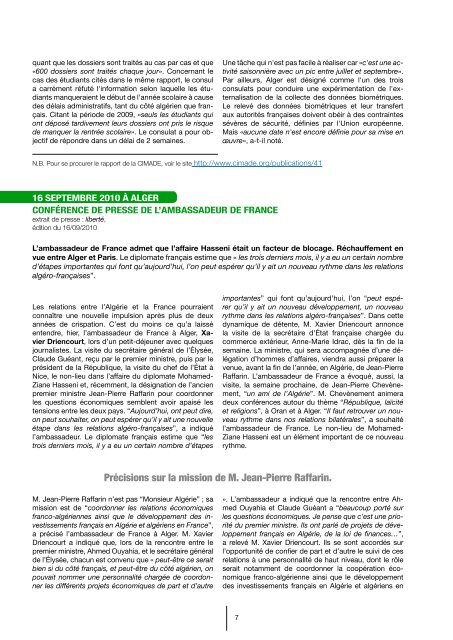 Lettre d'information groupe-pays AlgÃ©rie - nÂ°1 - CitÃ©s Unies France