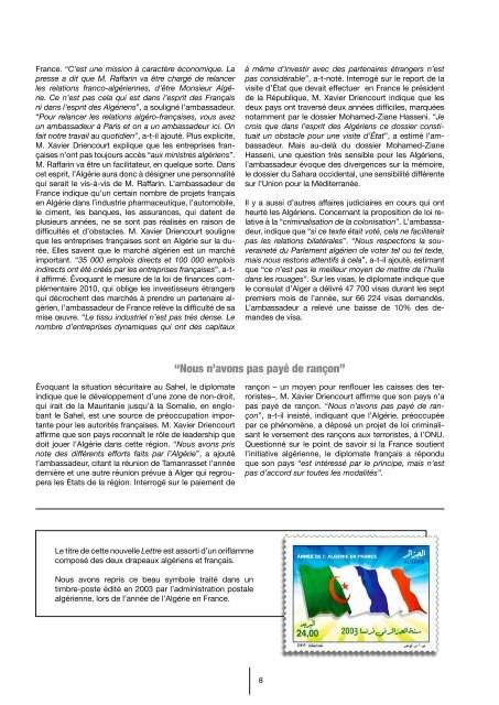 Lettre d'information groupe-pays AlgÃ©rie - nÂ°1 - CitÃ©s Unies France