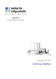 Archiv - Findmittel online Hornung, Godfrey - Institut für Zeitgeschichte