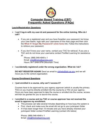 (CBT) Frequently Asked Questions - GBI LMS