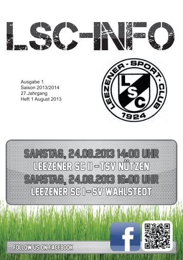 LSC Info Nr. 1 Saison 2013/2014 - Leezener SC