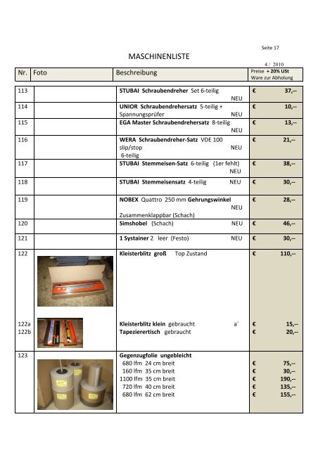 Betriebsauflösung Monika AIGNER Einrichtungs GmbH & CoKG ...