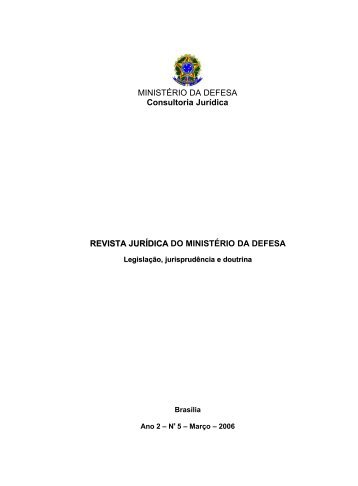 MINISTÃRIO DA DEFESA Consultoria JurÃ­dica REVISTA JURÃDICA ...