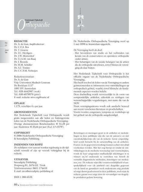 NTvO JUN 2006 ED_2 - Nederlands Tijdschrift voor Orthopaedie