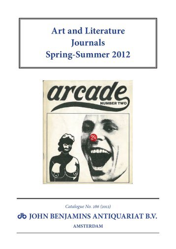 Art and Literature Journals Spring-Summer 2012 - John Benjamins