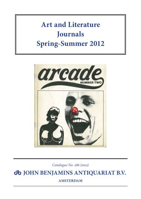 Art and Literature Journals Spring-Summer 2012 - John Benjamins