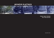 Unser neuer Partner Our new partner - Wenger Plattner