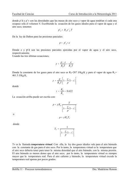 PROCESOS TERMODINÁMICOS EN LA ATMÓSFERA - Unidad de ...