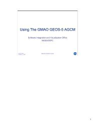 GMAO GEOS-5 tutorial - Modeling, Analysis, and Prediction Program